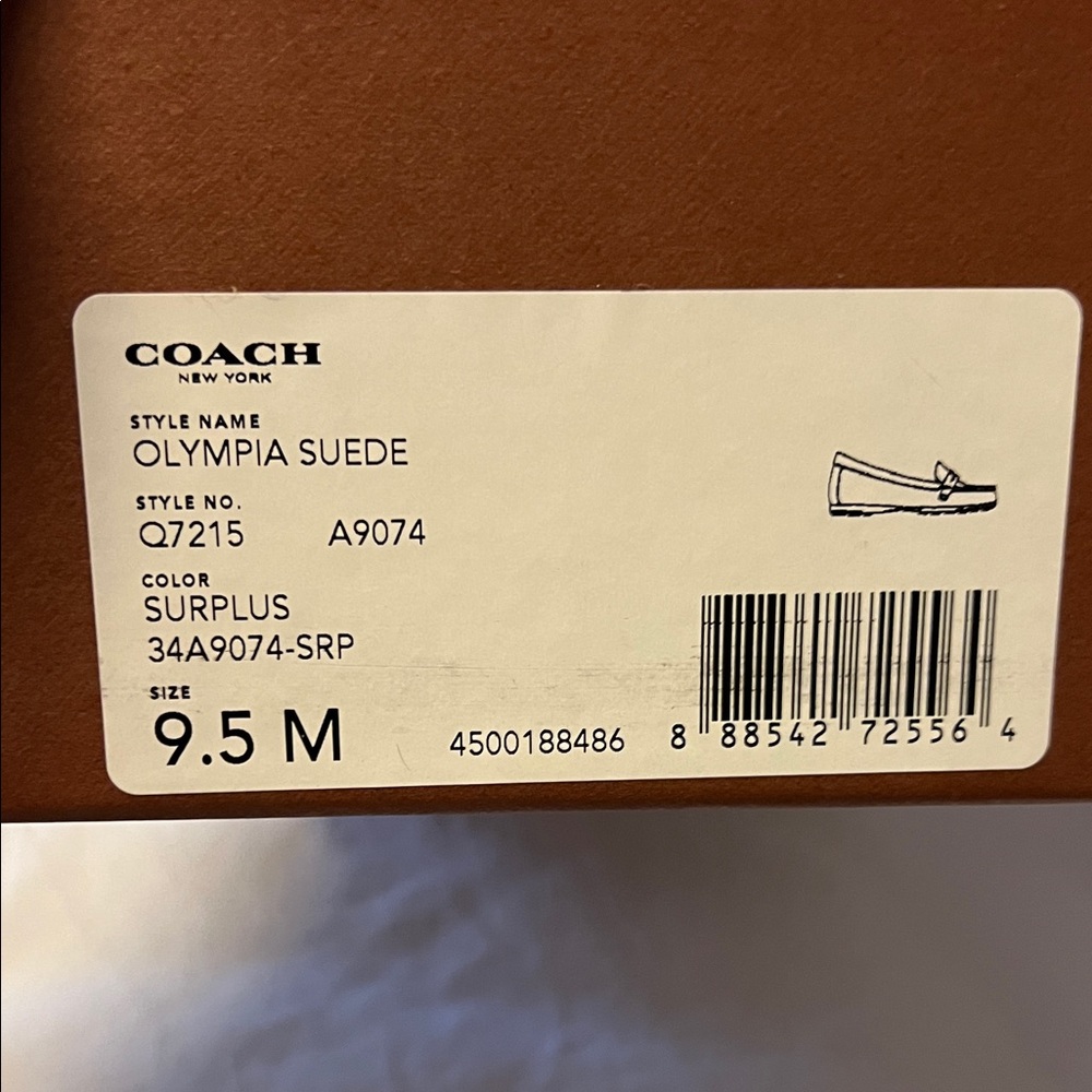 Coach Olympia Suede Loafer Flats - Surplus Olive Green Size 9.5 - Picture 3 of 6